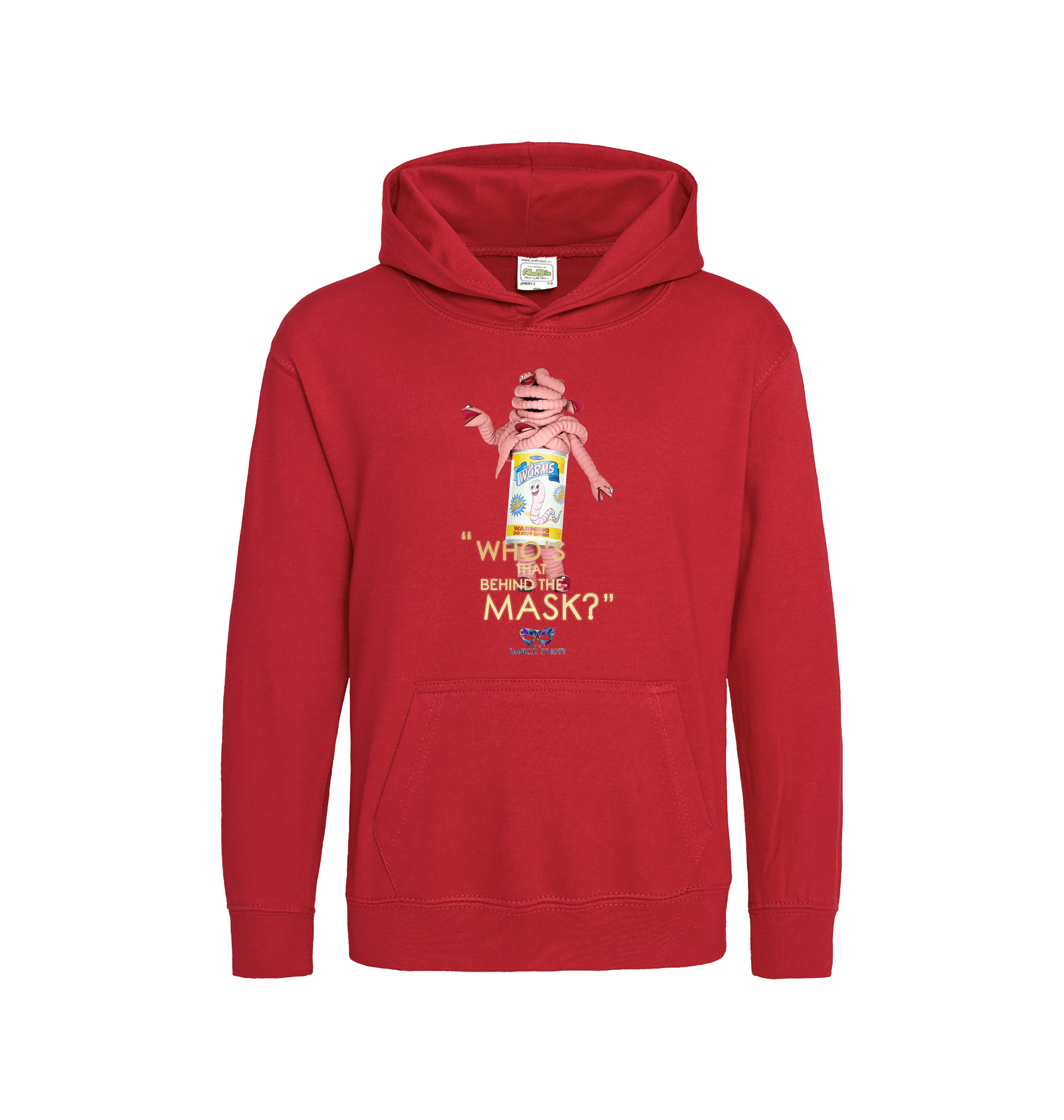 Fire Red Printed Kids Hoodie Front